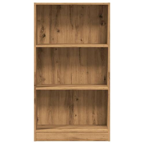 Bogreol 60x24x109 cm konstrueret træ egetræsfarve