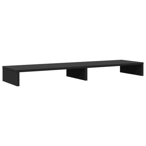 Skærmholder 100x27x10 cm konstrueret træ sort