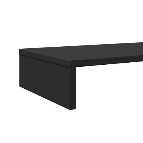 Skærmholder 100x27x10 cm konstrueret træ sort