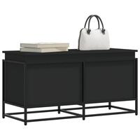 Opbevaringsboks med låg 100x40x51,5 cm konstrueret træ sort