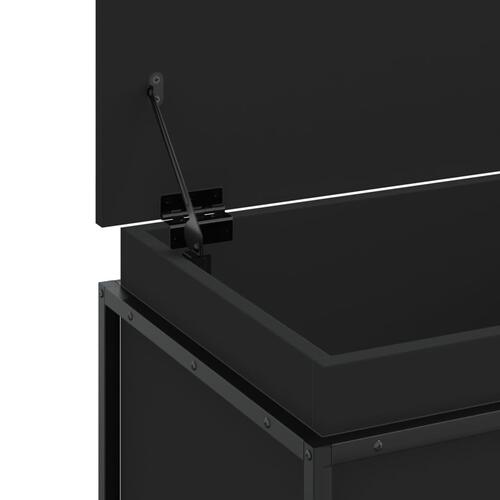 Opbevaringsboks med låg 100x40x51,5 cm konstrueret træ sort