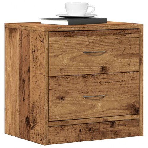 Sengebord 40×30×40 cm i konstrueret træ - gammelt trælook