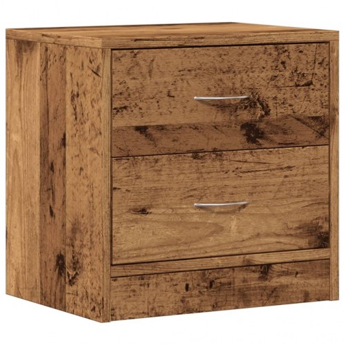 Sengebord 40×30×40 cm i konstrueret træ - gammelt trælook