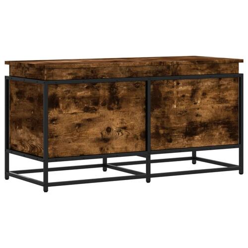 Opbevaringsboks med låg 100x40x51,5 cm konstrueret træ røget eg