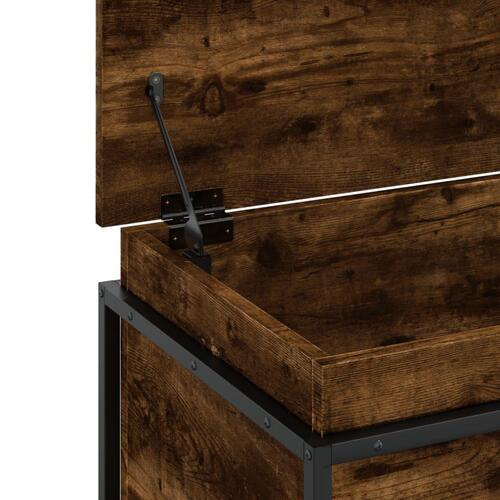 Opbevaringsboks med låg 100x40x51,5 cm konstrueret træ røget eg