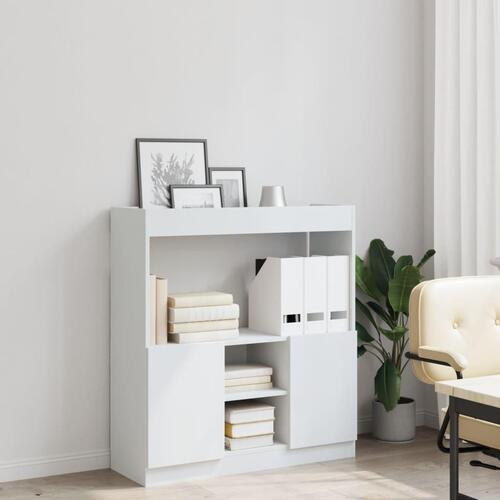 Højskab 92x33x100 cm konstrueret træ hvid