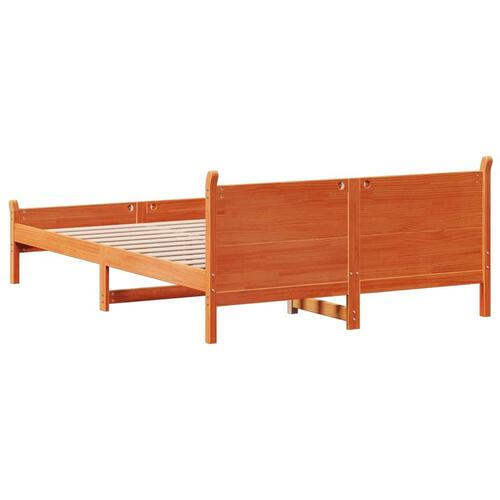 Sengeramme uden madras 160x200 cm massivt fyrretræ gyldenbrun
