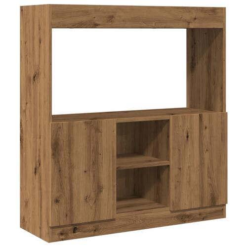 Reol 92x33x100 cm konstrueret træ egetræsfarvet