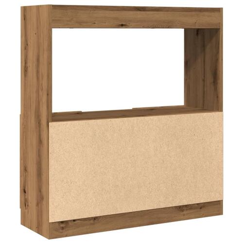 Reol 92x33x100 cm konstrueret træ egetræsfarvet
