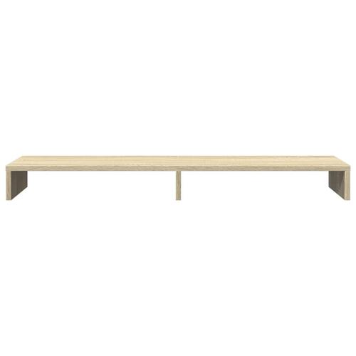 Skærmstander 100x27x10 cm konstrueret træ sonoma-eg