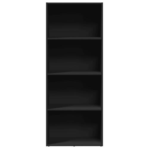 Bogreol 60x30x152 cm konstrueret træ sort