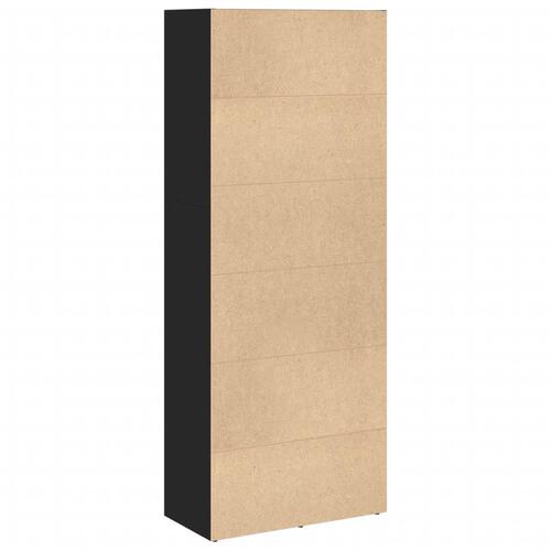 Bogreol 60x30x152 cm konstrueret træ sort