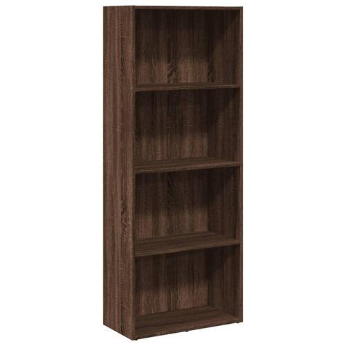 Bogreol 60x30x152 cm konstrueret træ brun egetræsfarve