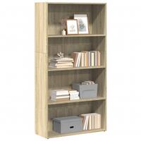 Bogreol 80x30x152 cm konstrueret træ sonoma-eg