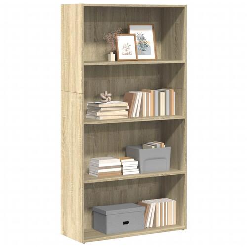 Bogreol 80x30x152 cm konstrueret træ sonoma-eg