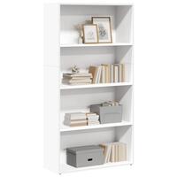 Bogreol 80x30x152 cm konstrueret træ hvid
