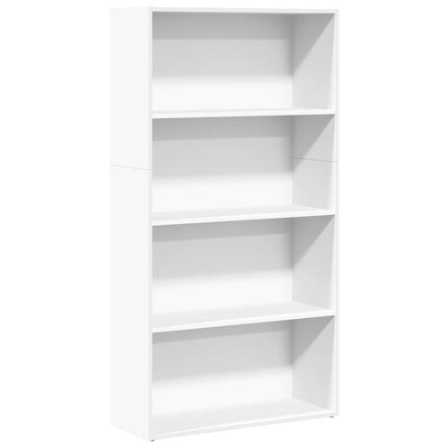 Bogreol 80x30x152 cm konstrueret træ hvid