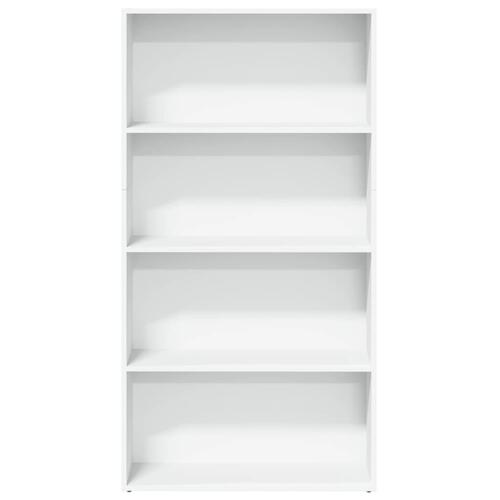 Bogreol 80x30x152 cm konstrueret træ hvid