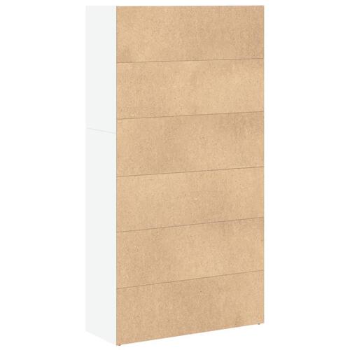 Bogreol 80x30x152 cm konstrueret træ hvid