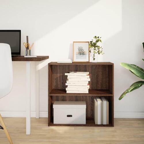 Bogreol 80x30x77 cm konstrueret træ brun egetræsfarve