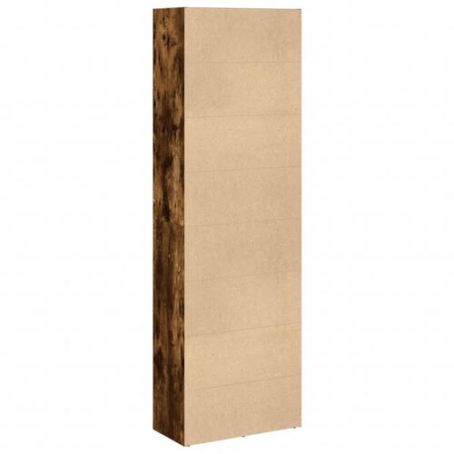 Bogreol 60x30x189 cm konstrueret træ røget egetræsfarve