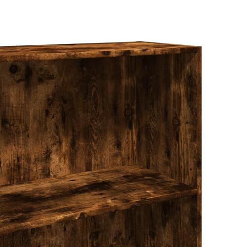 Bogreol 60x30x189 cm konstrueret træ røget egetræsfarve