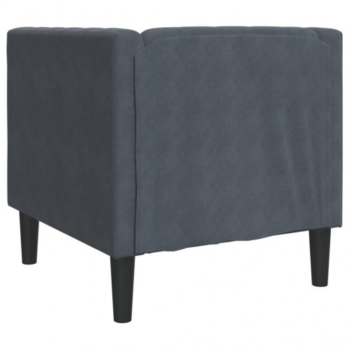 Chesterfield-sofastol i mørkegrå velour