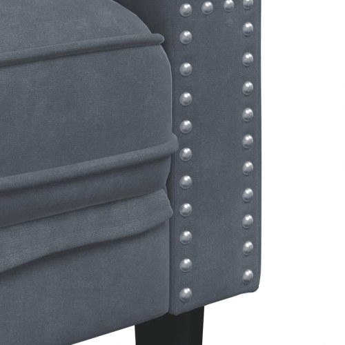 Chesterfield-sofastol i mørkegrå velour