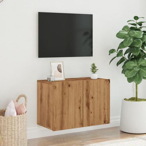 Væghængt tv-bord 60x30x41 cm egetræsfarve
