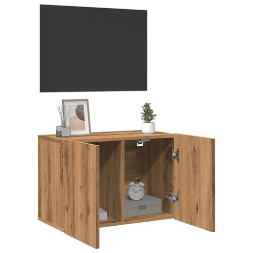 Væghængt tv-bord 60x30x41 cm egetræsfarve