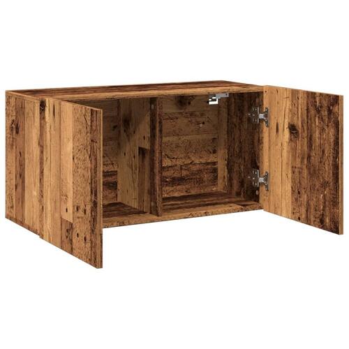 Væghængt tv-bord 80x30x41 cm gammelt træ-look