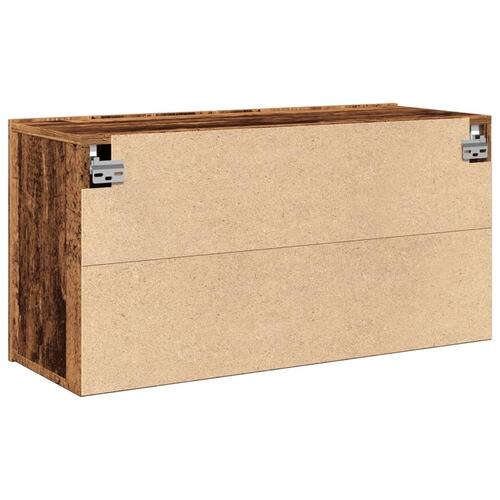 Væghængt tv-bord 80x30x41 cm gammelt træ-look