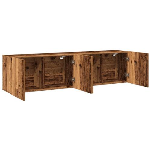 Væghængte tv-borde 2 stk. 80x30x41 cm gammelt træ-look