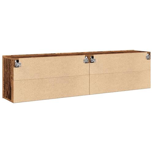 Væghængte tv-borde 2 stk. 80x30x41 cm gammelt træ-look