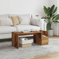 Sofabord 90x45x35 cm konstrueret træ antikt træ