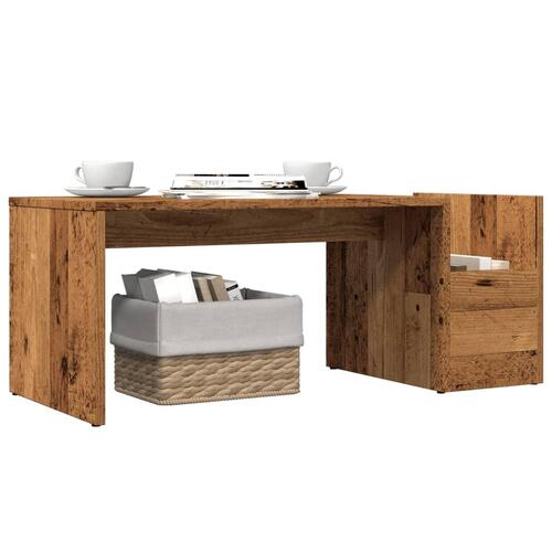 Sofabord 90x45x35 cm konstrueret træ antikt træ