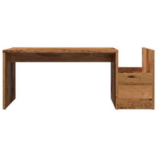 Sofabord 90x45x35 cm konstrueret træ antikt træ