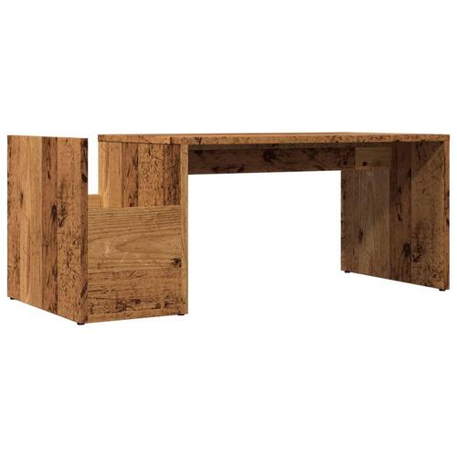 Sofabord 90x45x35 cm konstrueret træ antikt træ
