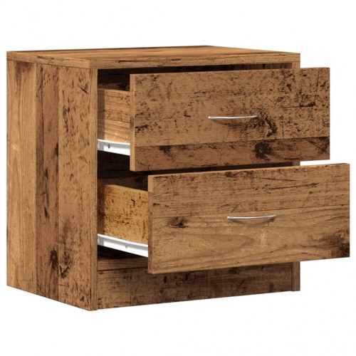 Sengeborde 2 stk. 40×30×40 cm i konstrueret træ - gammelt trælook