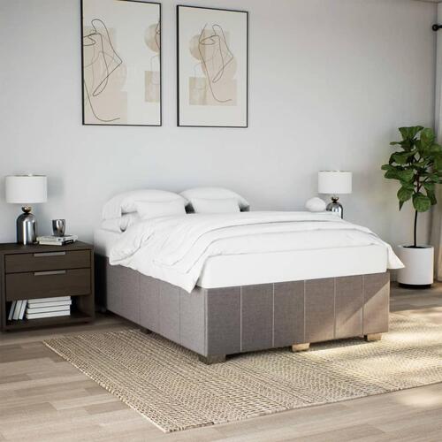 Sengeramme uden madras 160x200 cm stof gråbrun