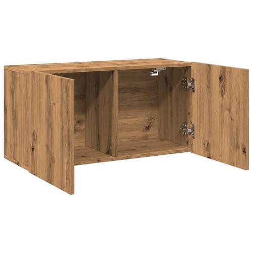 Væghængt tv-bord 80x30x41 cm egetræsfarve