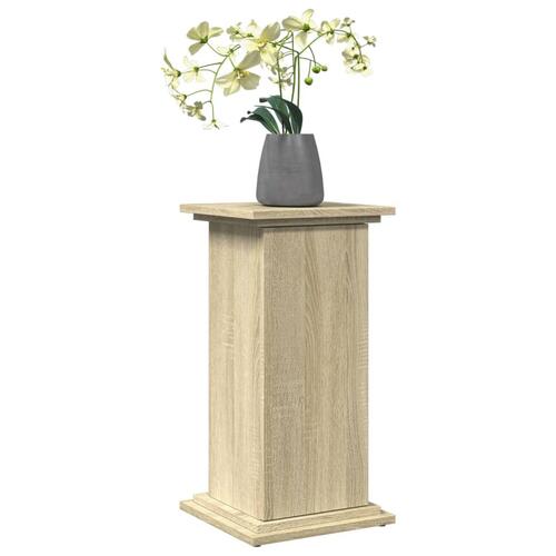 Piedestal med opbevaring 31x30x60 cm konstrueret træ sonoma-eg