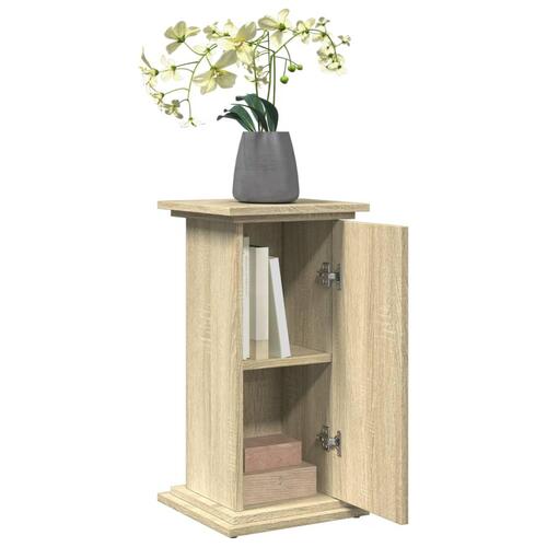 Piedestal med opbevaring 31x30x60 cm konstrueret træ sonoma-eg