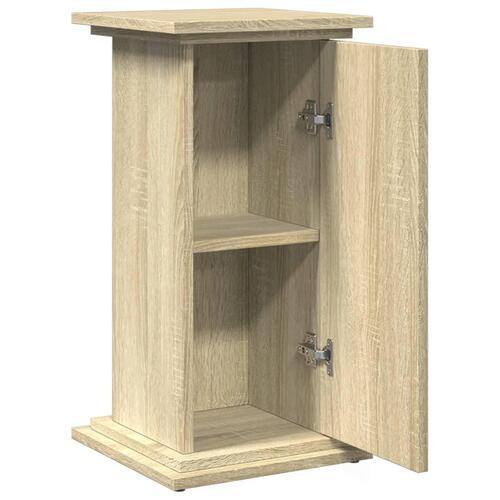 Piedestal med opbevaring 31x30x60 cm konstrueret træ sonoma-eg