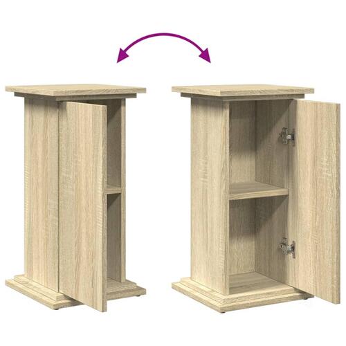 Piedestal med opbevaring 31x30x60 cm konstrueret træ sonoma-eg