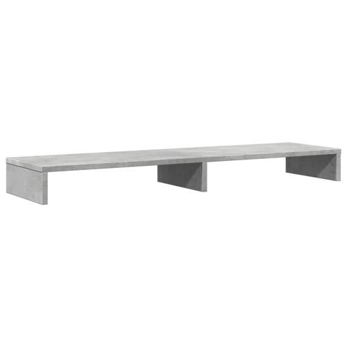 Skærmstander 100x27x10 cm konstrueret træ betongrå