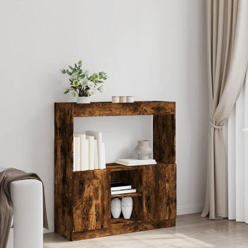 Højskab 92x33x100 cm konstrueret træ røget egetræsfarve