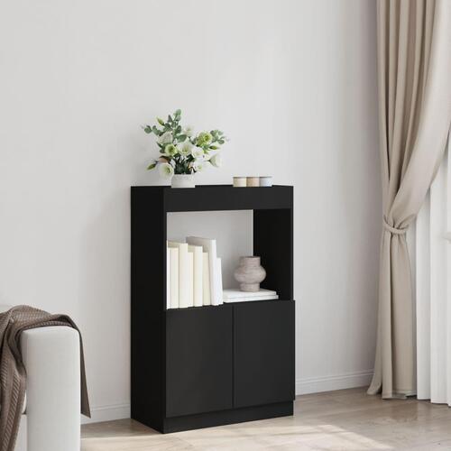 Skab 63x33x100 cm konstrueret træ sort