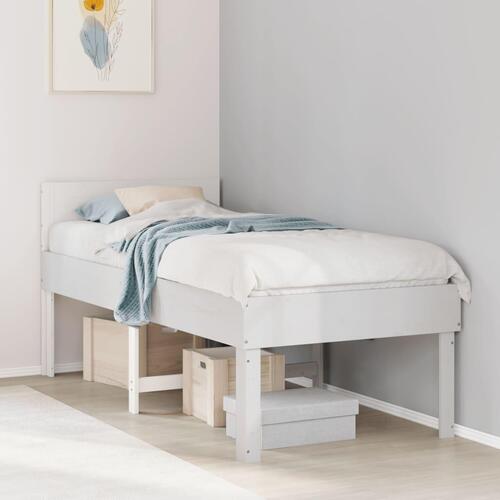 Sengeramme uden madras 80x200 cm massivt fyrretræ hvid