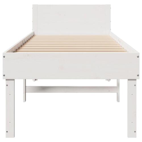 Sengeramme uden madras 80x200 cm massivt fyrretræ hvid
